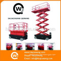 Self propelled electric scissor lift actuation hydraulic lift